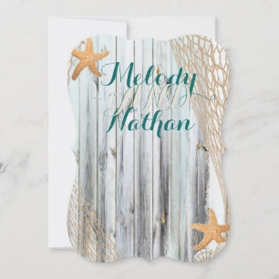 Rustic Beach Starfish Hochzeitseinladung Einladung