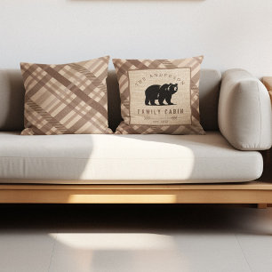 Rustic Bear Country Name Ferienhaus im Wald Kissen