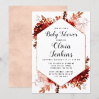 Rustic Beauty Floral Baby Girl Dusche Einladung