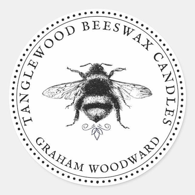 Rustic Bee Bees Cire Étiquette de produit (Devant)