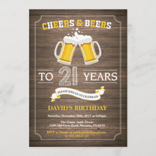 Rustic Beer Surprise 21ème anniversaire Invitation