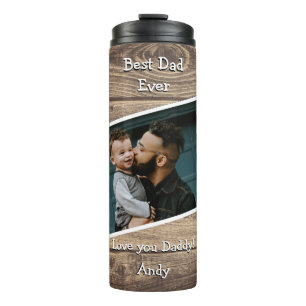 Rustic Best Dad Ever Foto Tumbler Thermosbecher