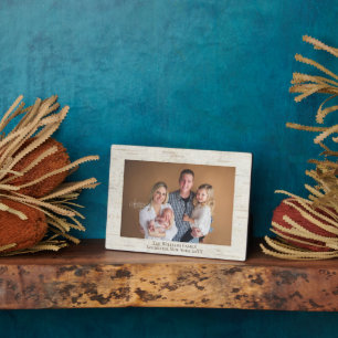 Rustic Birch Nom personnalisé Plaque photo
