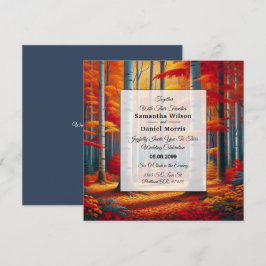 Rustic Birch Tree Fall Wedding Einladung