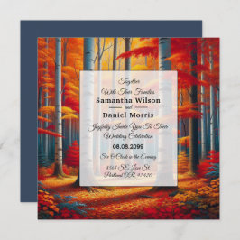 Rustic Birch Tree Fall Wedding Einladung