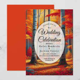 Rustic Birch Tree Fall Wedding Einladung