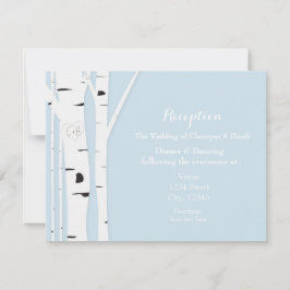 Rustic Birch Tree Heart Icy Blue Empfang Card Einladung