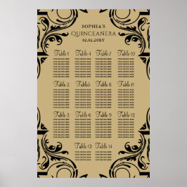 Rustic Black Gold Sitzplakat Poster