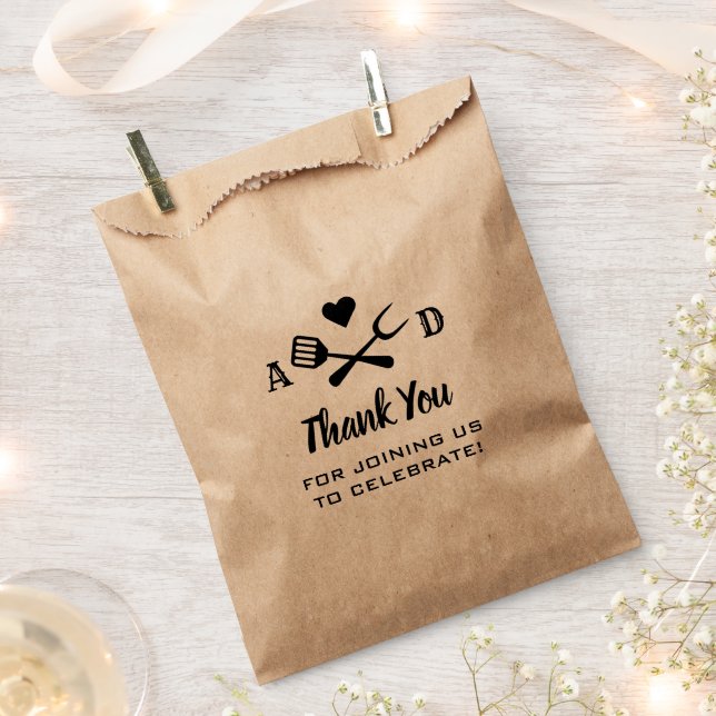 Rustic Black GRILLEN Wedding Vielen Dank Geschenktütchen (Ausgeschnitten)