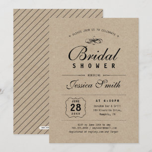 Rustic Black & Kraft   Elegante Brautparty Einladung