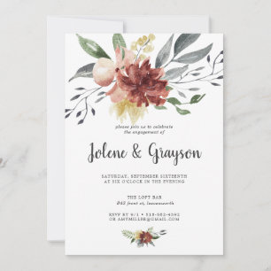 Rustic Bloom Einladung zur Verlobungsparty