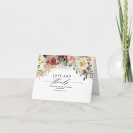 Rustic Bloom Floral Hochzeit im Herbst Vielen Dank Dankeskarte