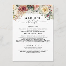 Rustic Bloom Hochzeit im Herbst Information Guest Begleitkarte