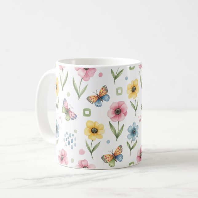 Rustic Bloom Symphony Kaffeetasse (Vorderseite Links)