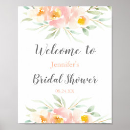 Rustic Blossom Bridal Shower Welcome Poster