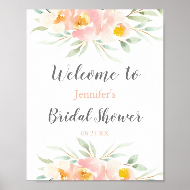 Rustic Blossom Bridal Shower Welcome Poster (Vorne)