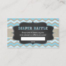 Rustic Blue Baby Duwer Diaper Raffle Ticket Begleitkarte