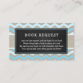 Rustic Blue Baby Shower Book Request 3656 Begleitkarte