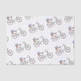 Rustic Blue Bicycle Lavender Floral Seidenpapier