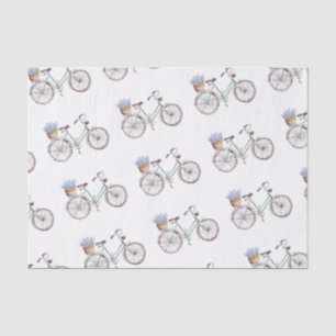 Rustic Blue Bicycle Lavender Floral Seidenpapier