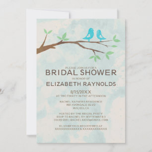 Rustic Blue Bird Bridal Dusche Einladungen