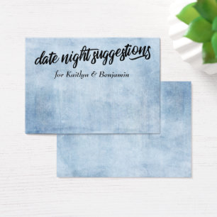 Rustic Blue Date Night Suggestions Cartes Nouveaut