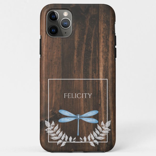 Rustic Blue Dragonfly Case-Mate iPhone Case (Rückseite)