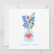 Rustic Blue Floral Vielen Dank