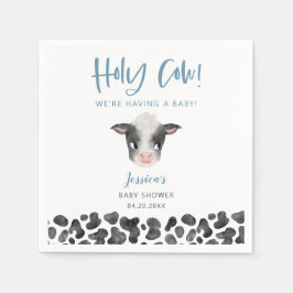 Rustic Blue Holy Cow Baby Dusche Serviette