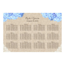 Rustic Blue Hydrangea Lace Burlap Hochzeit