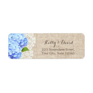 Rustic Blue Hydrangea Lace & Burlap Wedding