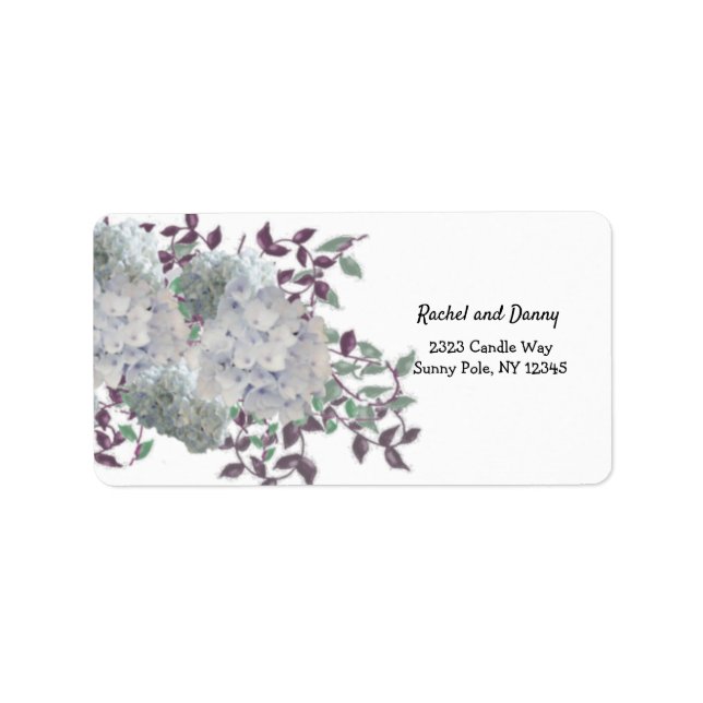 Rustic Blue Hydrangeas Floral Address Label Adressaufkleber (Vorne)