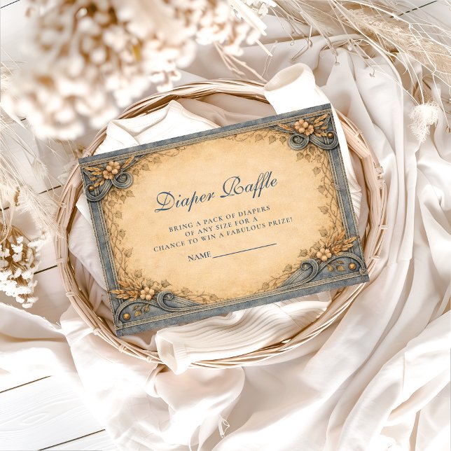 Rustic Blue Jeans Diapper Raffle Begleitkarte (Von Creator hochgeladen)