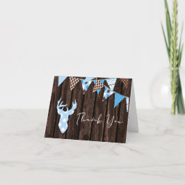 Rustic Blue Kariert Deer Baby Dusche Vielen Dank Dankeskarte