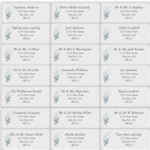 Rustic Blue Leafy Nom d'hôte Étiquettes de adresse