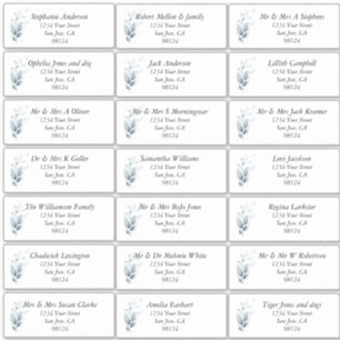 Rustic Blue Leafy Nom d'hôte Étiquettes de adresse