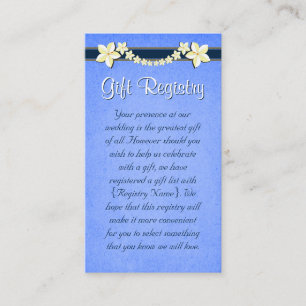 Rustic Blue Mini Wedding Gift Registry Begleitkarte