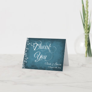 Rustic Blue Personalisiert Wedding Dankeschön Kart Dankeskarte