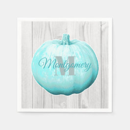 Rustic Blue Pumpkin & White Barn Wood | Custom Serviette