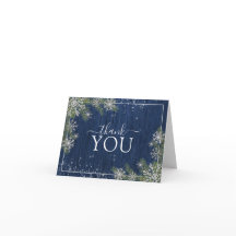 Rustic Blue Silver Winter Wood Vielen Dank