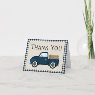 Rustic Blue Truck Danke Karte