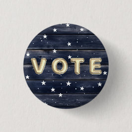 Rustic Blue Wood Stars Vote Button