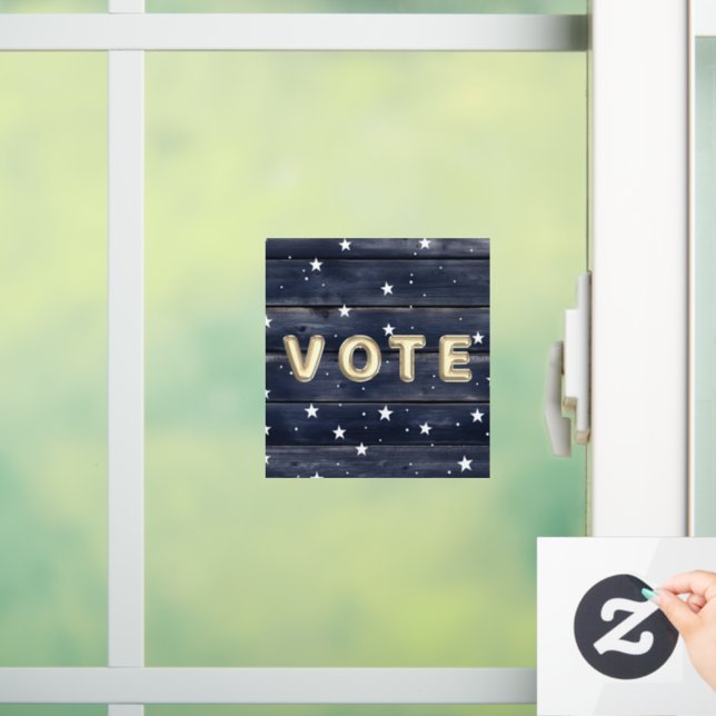 Rustic Blue Wood Stars  Vote Fensteraufkleber (Zuhause)