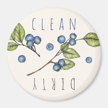 Rustic Blueberry Clean Dirty Magnet
