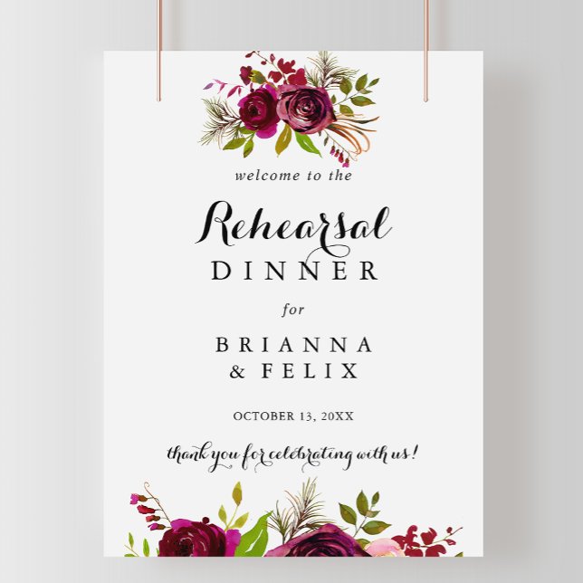 Rustic Blush Reprsal Diner Affiche de bienvenue (Créateur téléchargé)