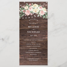Rustic Blush rose Floral Lumières Programme de mar