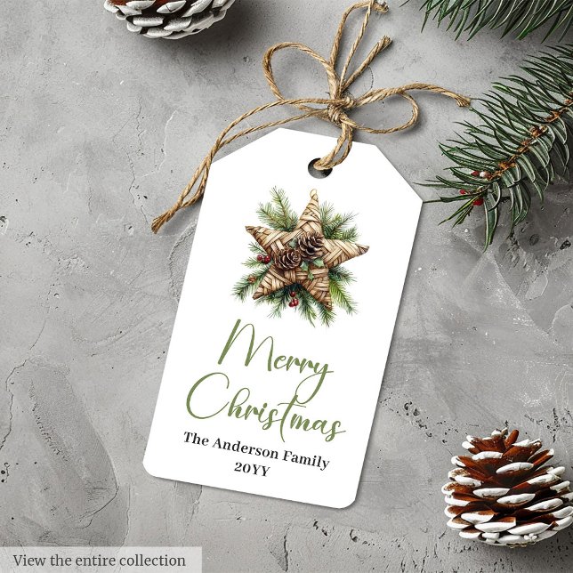 Rustic Bohemian Simple Christmas Gift Tag Geschenkanhänger (Rustic Bohemian Simple Christmas Gift Tag

)