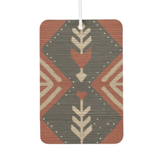 Rustic Boho Air Freshener Terracotta Print Autolufterfrischer (Vorderseite)
