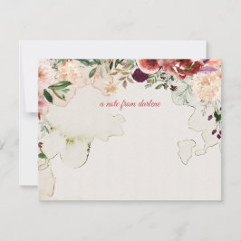 Rustic Boho Autumn Blume Persimmons Monogramm Mitteilungskarte