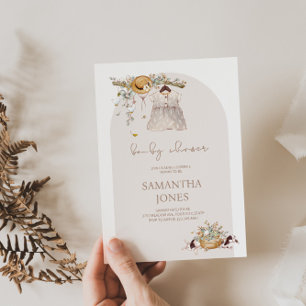 Rustic Boho Baby Shower Einladung